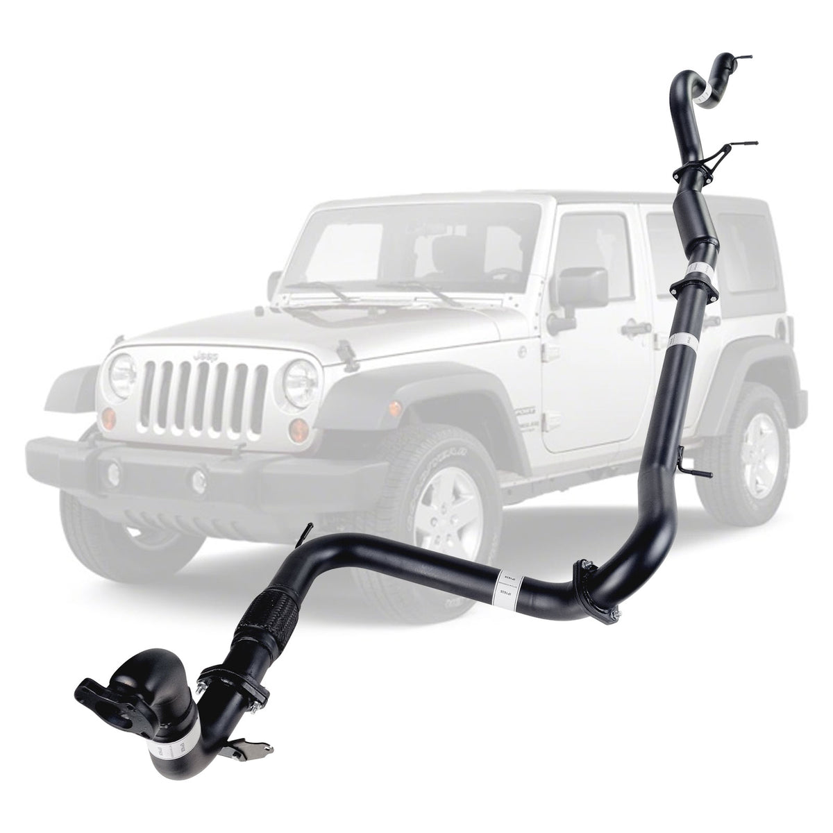 Jeep Wrangler JK 2007-2010 2.8L CRD 3 Inch Turbo Back Exhaust made of mandrel bent stainless steel tubing
