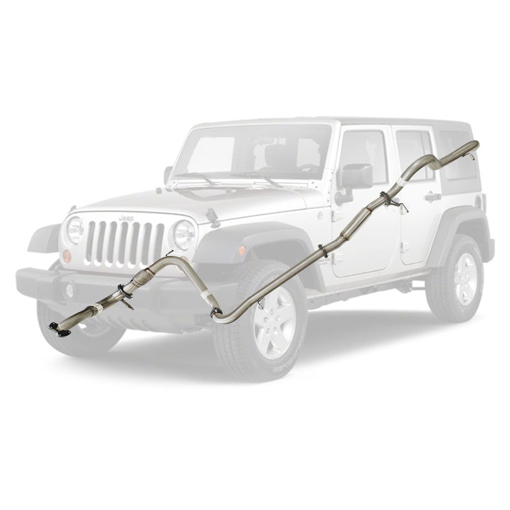 Jeep Wrangler JK 2007-2010 2.8L CRD 3 Inch Turbo Back Exhaust stainless steel mandrel bent system