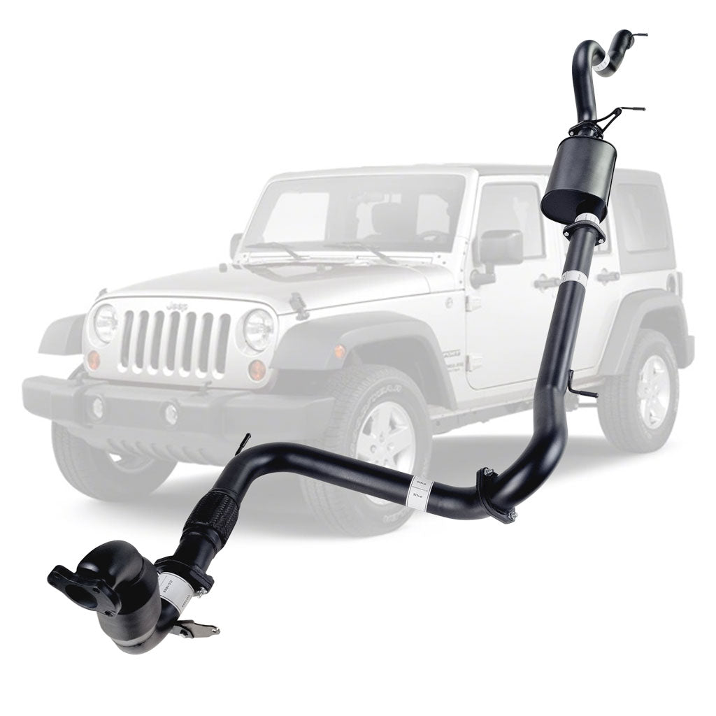 Jeep Wrangler JK 2007-2010 2.8L CRD 3 Inch Turbo Back Exhaust *** Limited Stock Made To Order **** black coated steel exhaust system