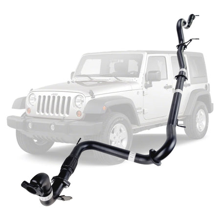 Jeep Wrangler JK 2007-2010 2.8L CRD 3 Inch Turbo Back Exhaust made of stainless steel with mandrel bends