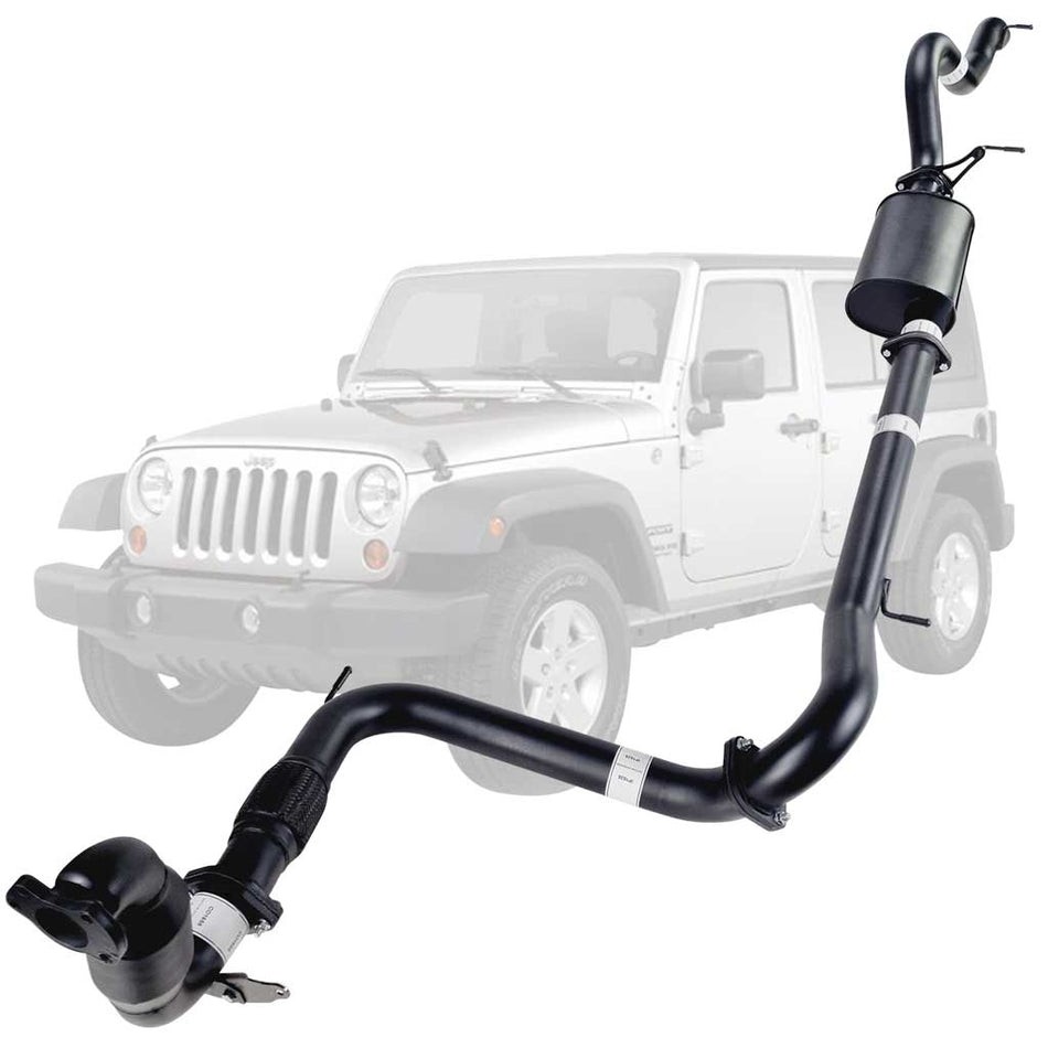 Jeep Wrangler JK 2007-2010 2.8L CRD 3 Inch Turbo Back Exhaust *** Limited Stock Made To Order **** in black stainless steel tubing