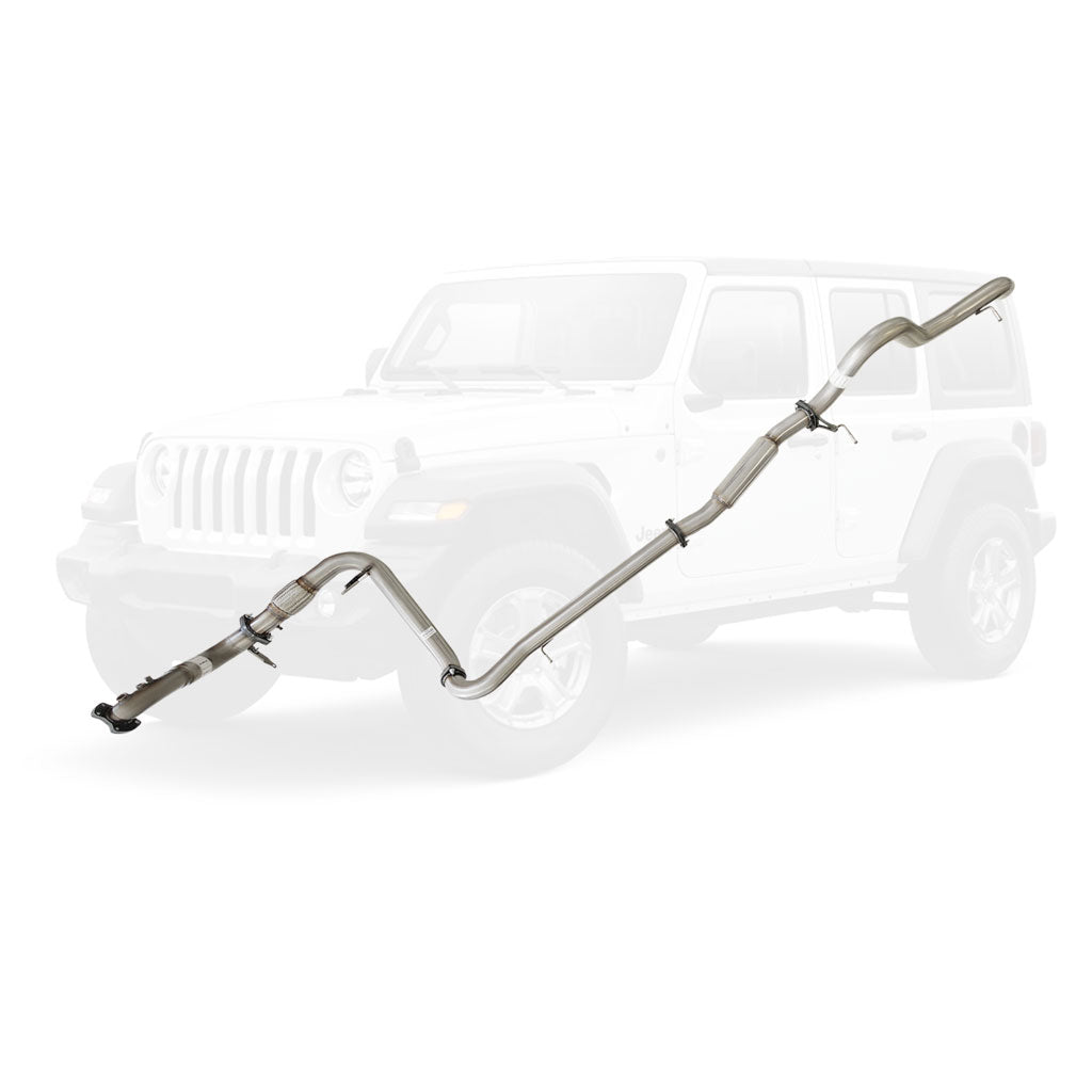 Jeep Wrangler JK 2010-2015 2.8L DPF 3 Inch Turbo Back Exhaust made of stainless steel with mandrel bends.