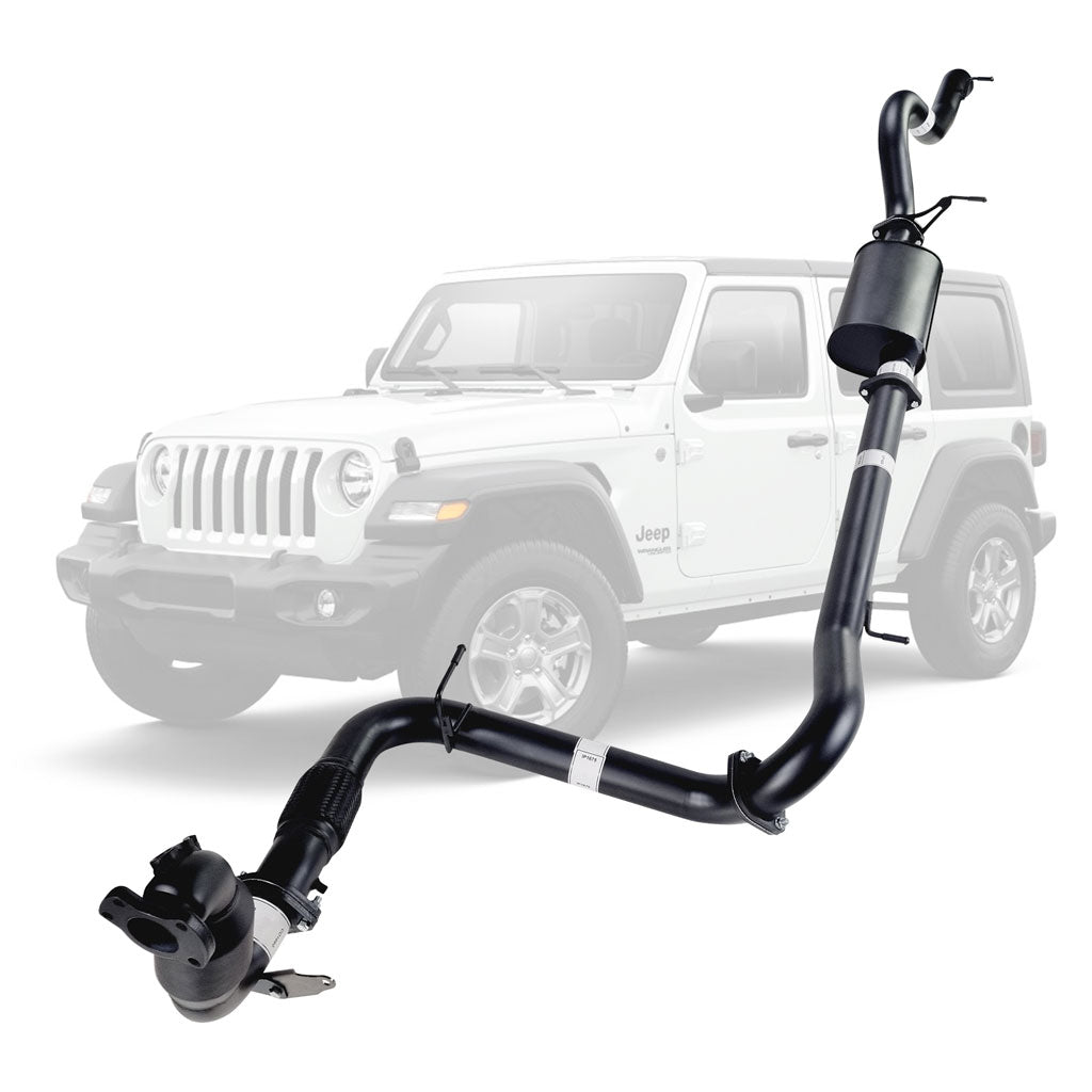 Jeep Wrangler JK 2010-2015 2.8L DPF 3 Inch Turbo Back Exhaust with mandrel bent stainless steel tubing and muffler