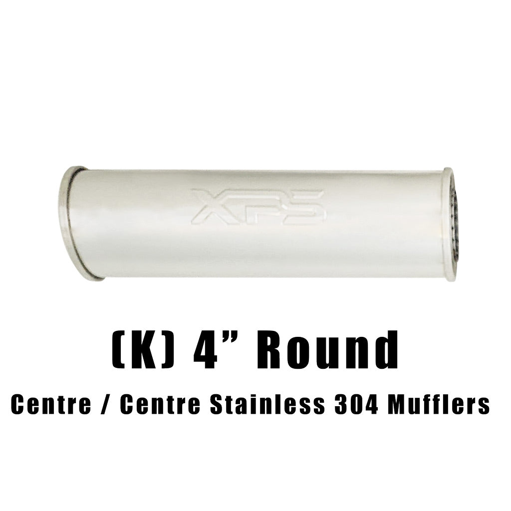 4" Round Centre/Centre Configurations Mufflers | Stainless 304 | Select Your Size Length and Internal Options