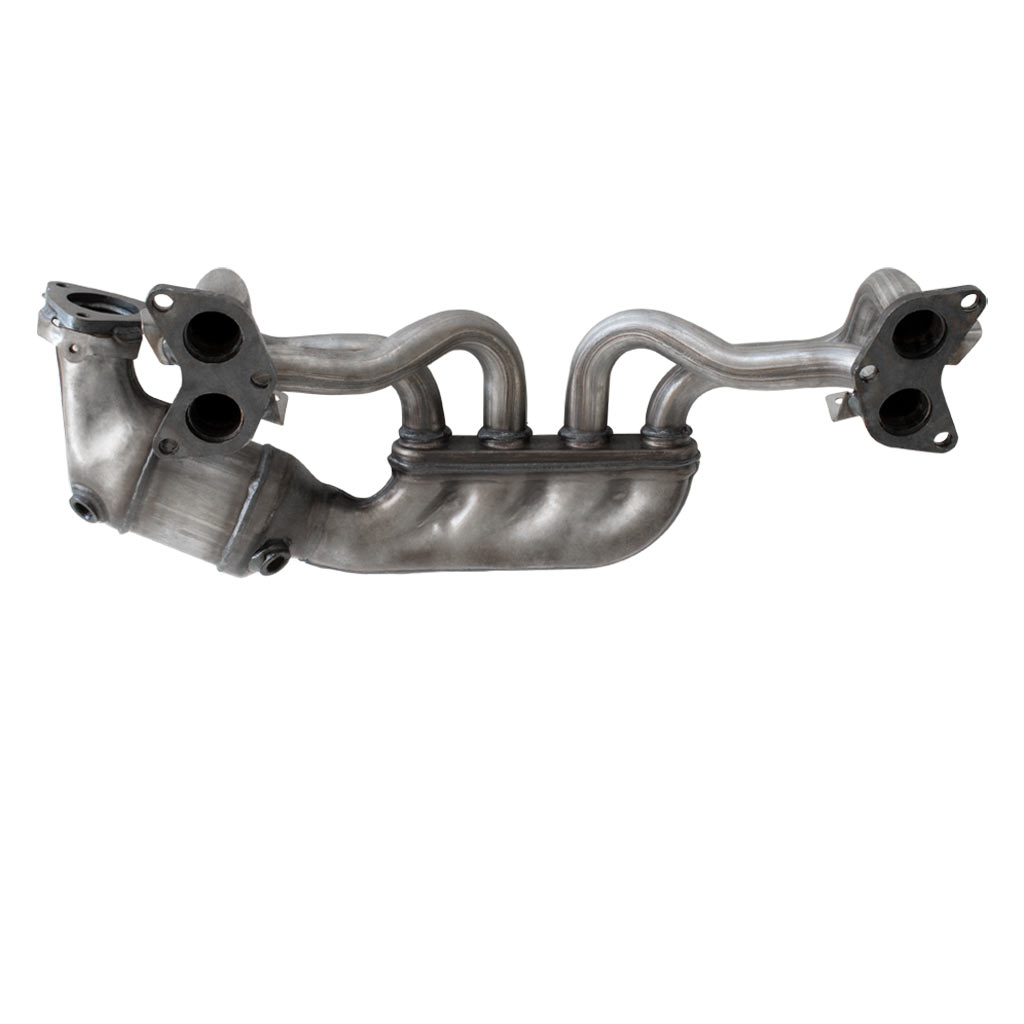 Subaru Forester, Impreza, Liberty, Outback Replacement Manifold Cat made of stainless steel with dual outlet design and welded tubing
