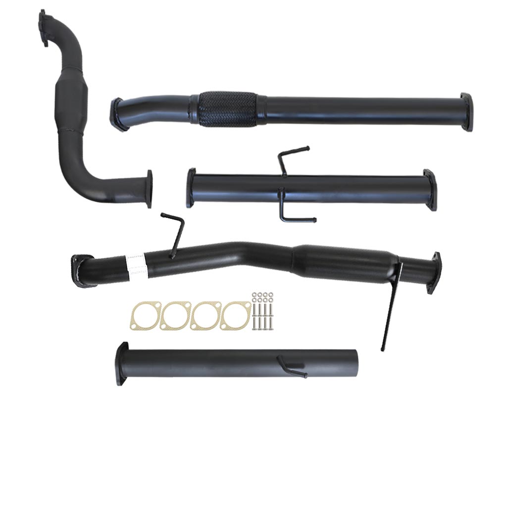 Mitsubishi Triton MN 7/2009 - 1/2015 2.5L 4D56 3 Inch Turbo Back Exhaust system with black coated steel pipes and gaskets