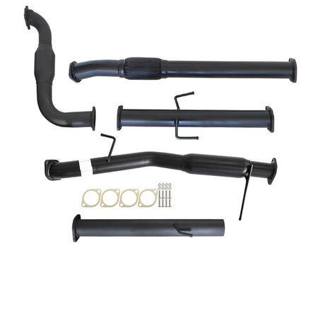 Mitsubishi Triton MN 7/2009 - 1/2015 2.5L 4D56 3 Inch Turbo Back Exhaust system with black coated steel pipes and gaskets