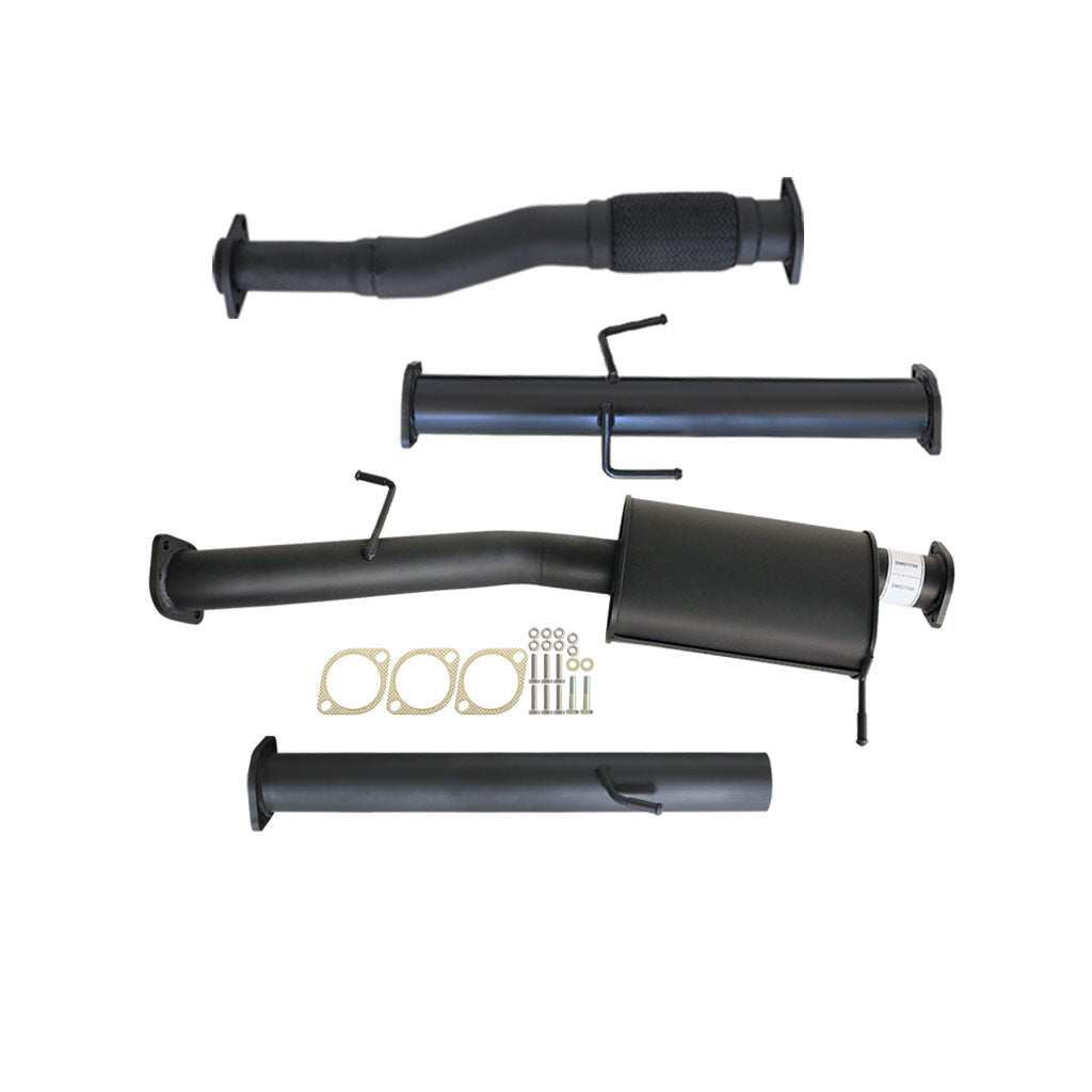 Mitsubishi Triton MQ MR 2015 - 2023 2.4L 4N15 3 Inch DPF Back Exhaust system with black coated steel pipes and muffler