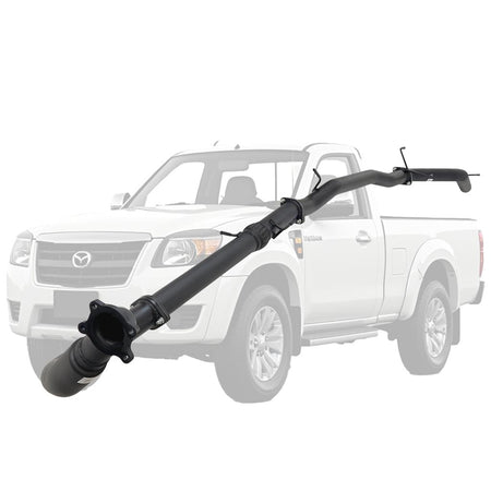 Mazda BT50 2007-2011 2.5L 3L Automatic 3 Inch Turbo Back Exhaust in black steel with flange and clamps visible