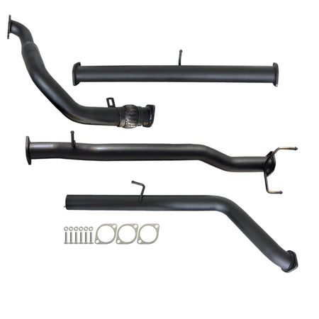 Mazda BT50 2006-2011 2.5L 3L Manual 3 Inch Turbo Back Exhaust system with black coated steel pipes and mounting hardware