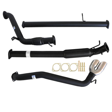 Mazda BT50 2011 - 9/2016 3.2L 3 Inch Turbo Back Exhaust system with black coated steel pipes and stainless steel tip components