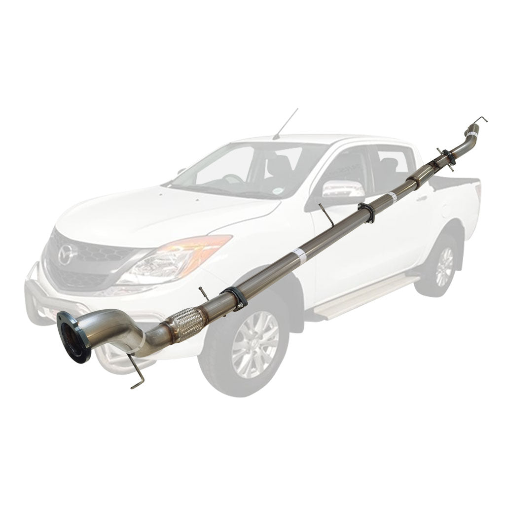 Mazda BT50 2011 - 9/2016 3.2L 3 Inch Turbo Back Exhaust made of stainless steel with mandrel bends and welded joints