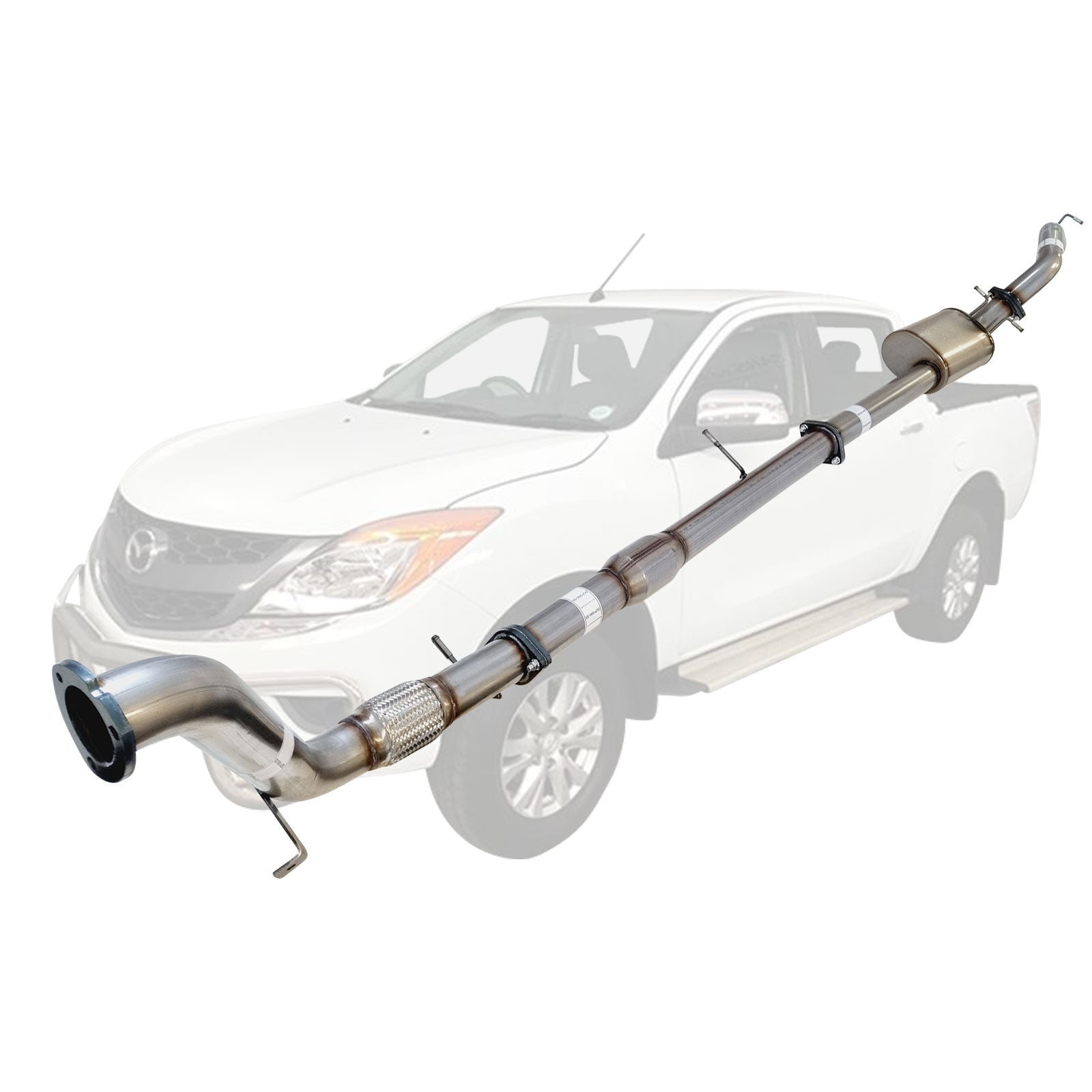 Mazda BT50 2011 - 9/2016 3.2L 3 Inch Turbo Back Exhaust stainless steel pipe with muffler and flex section