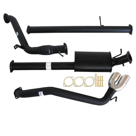 Mazda BT50 2011 - 9/2016 3.2L 3 Inch Turbo Back Exhaust system with black coated steel pipes and muffler components