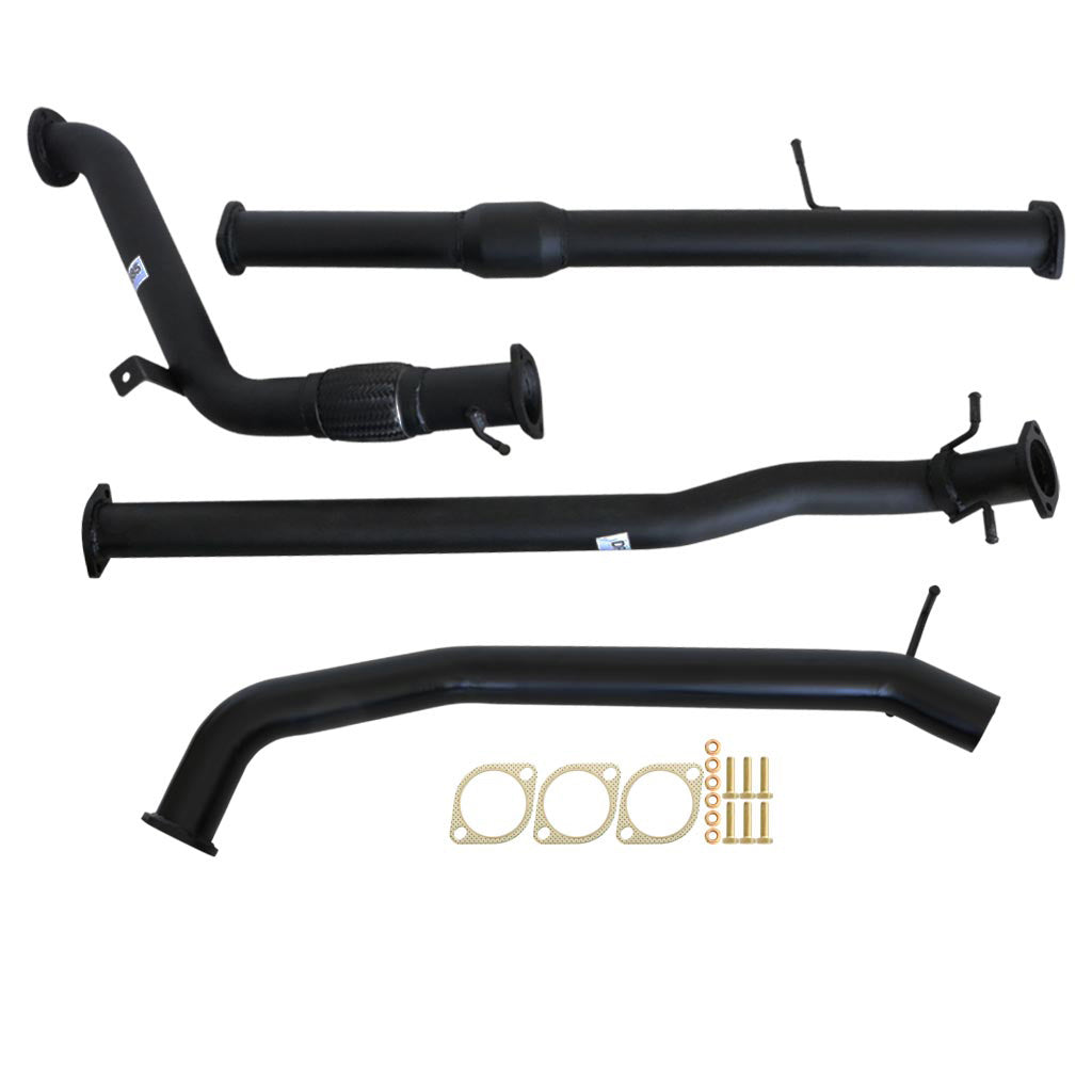 Mazda BT50 2011 - 9/2016 3.2L 3 Inch Turbo Back Exhaust black steel pipes with mounting brackets and gaskets