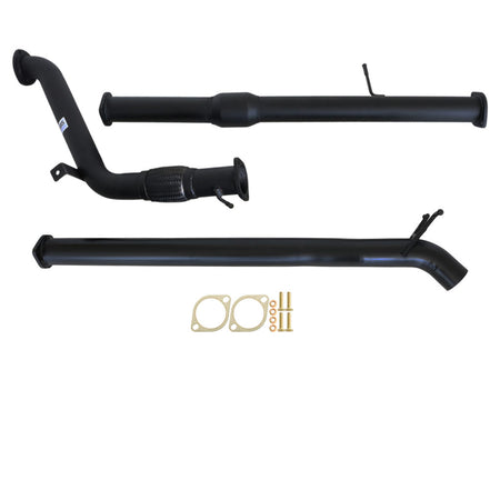 Mazda BT50 2011 - 9/2016 3.2L 3 Inch Turbo Back Exhaust system with black coated pipes and gaskets visible