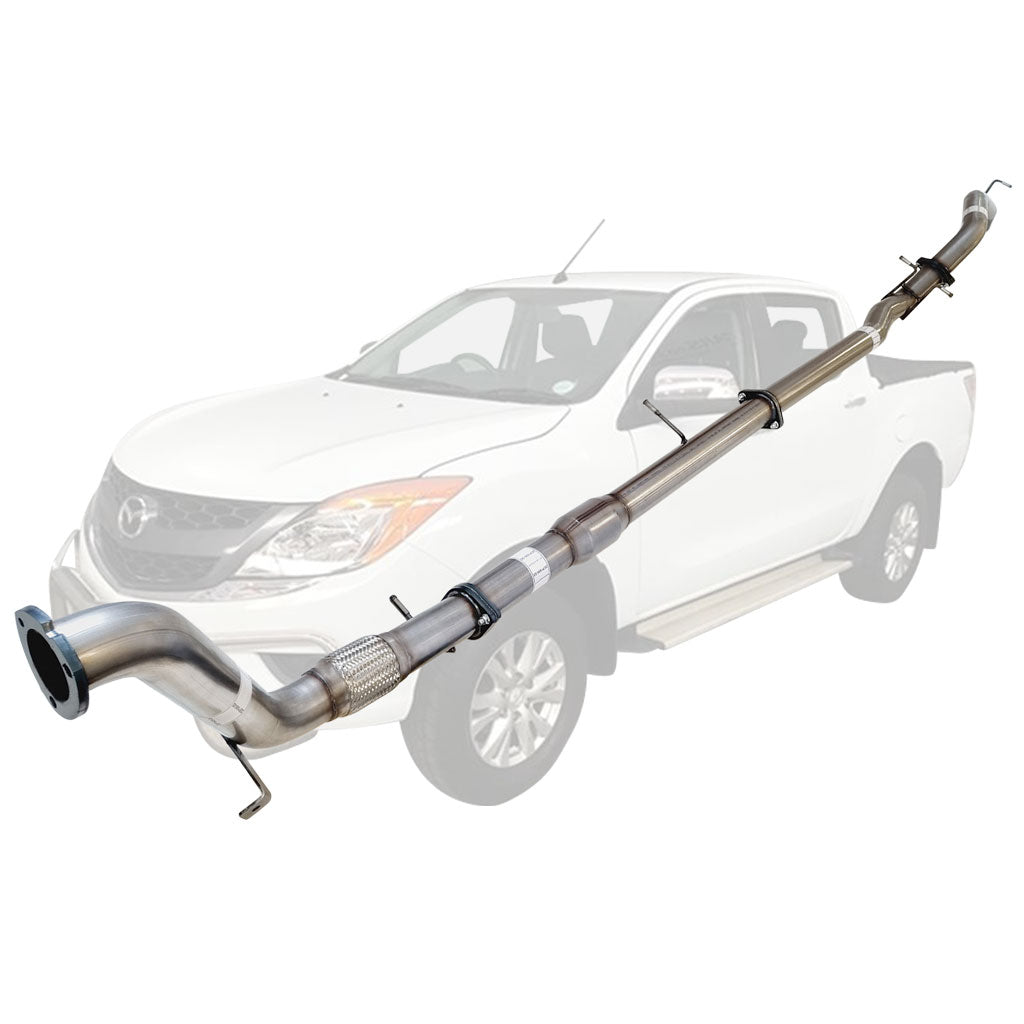 Mazda BT50 2011 - 9/2016 3.2L 3 Inch Turbo Back Exhaust made of stainless steel with mandrel bend design