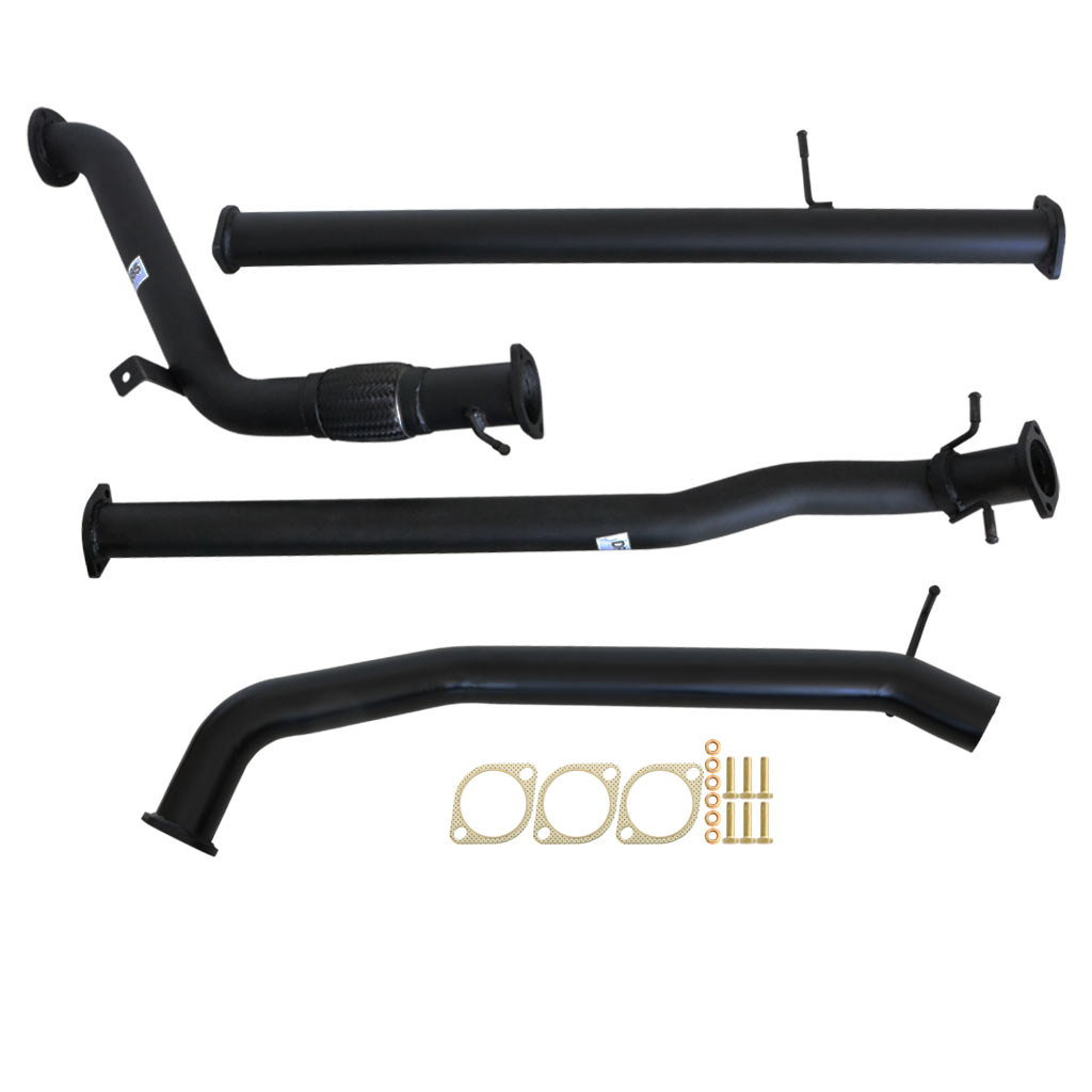 Mazda BT50 2011 - 9/2016 3.2L 3 Inch Turbo Back Exhaust with mandrel bent black steel pipes and mounting hardware