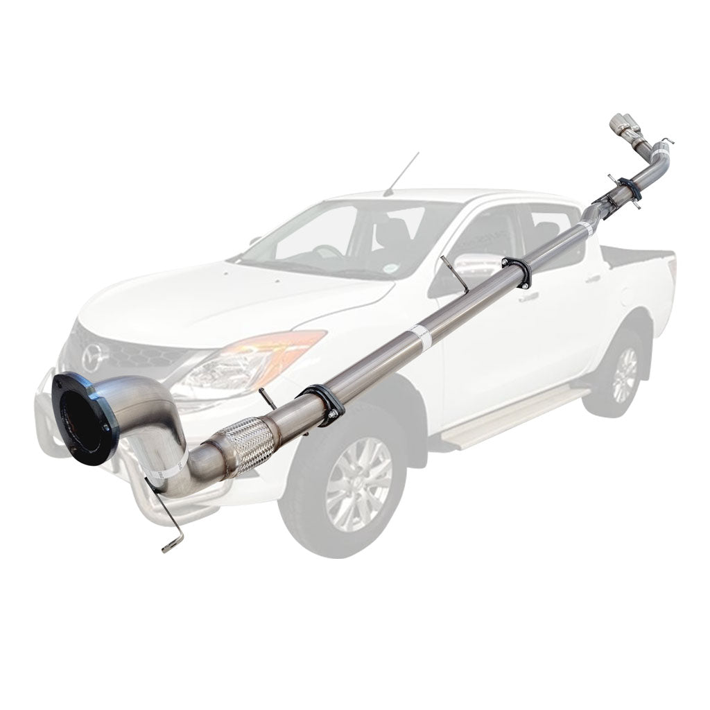 Mazda BT50 2011 - 9/2016 3.2L 3 Inch Turbo Back Exhaust stainless steel pipe with flex joint and mandrel bends