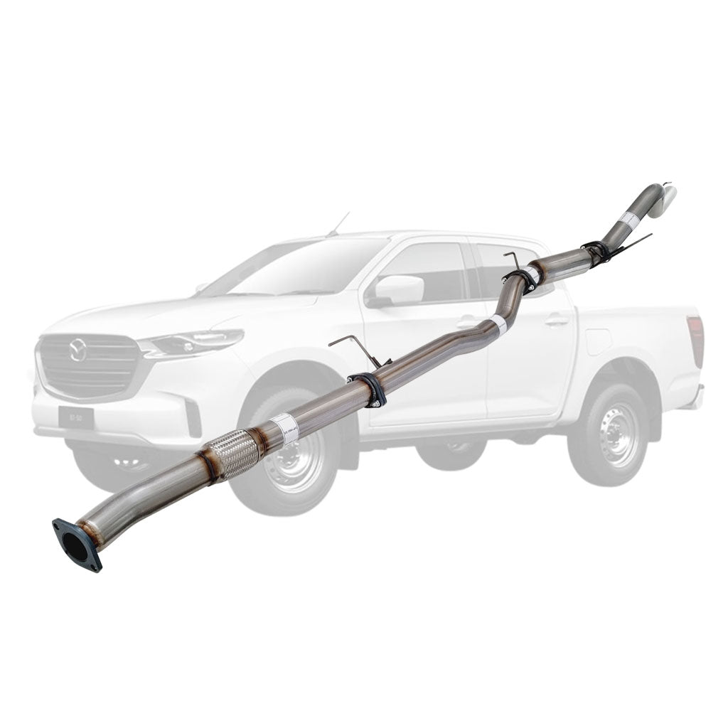Mazda BT-50 2021 Onwards 3L 3 Inch DPF Back Exhaust stainless steel mandrel bent pipe system