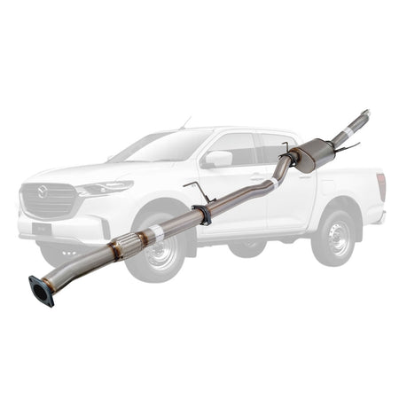 Mazda BT-50 2021 Onwards 3L 3 Inch DPF Back Exhaust stainless steel pipe with muffler and welded joints