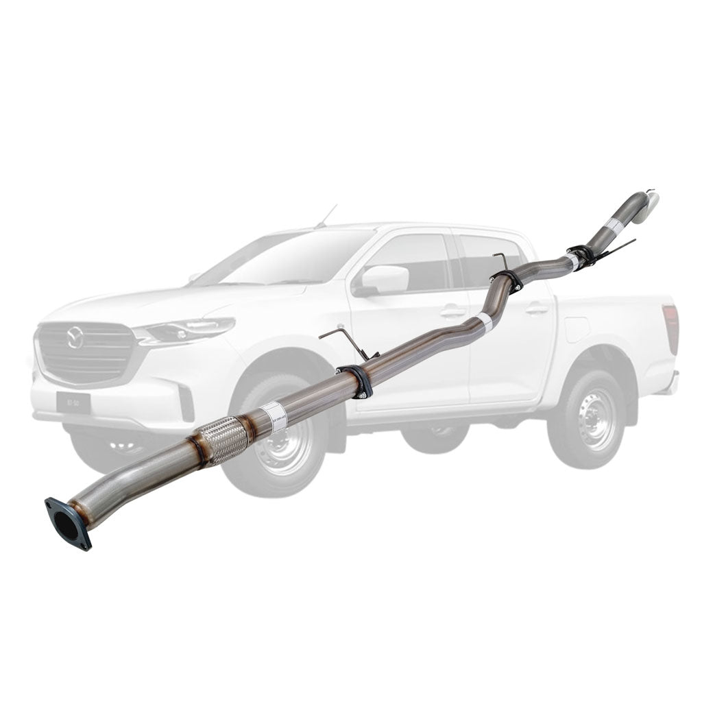 Mazda BT-50 2021 Onwards 3L 3 Inch DPF Back Exhaust stainless steel pipe with flanges and clamps