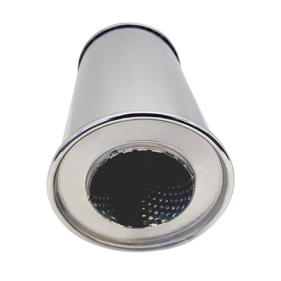 5" Round Centre/Centre Configurations Universal Mufflers Without Spigots | Stainless 409 | Select Your Size Length and Internal Options