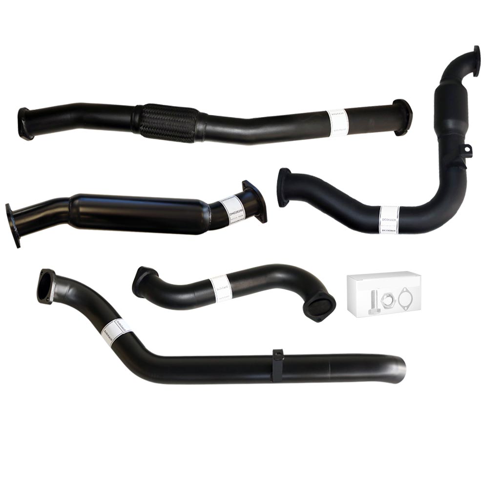 Nissan Patrol Y61 GU 3L ZD30 Ute 3 Inch Turbo Back Exhaust 2000 - 2016 set of black pipes and fittings