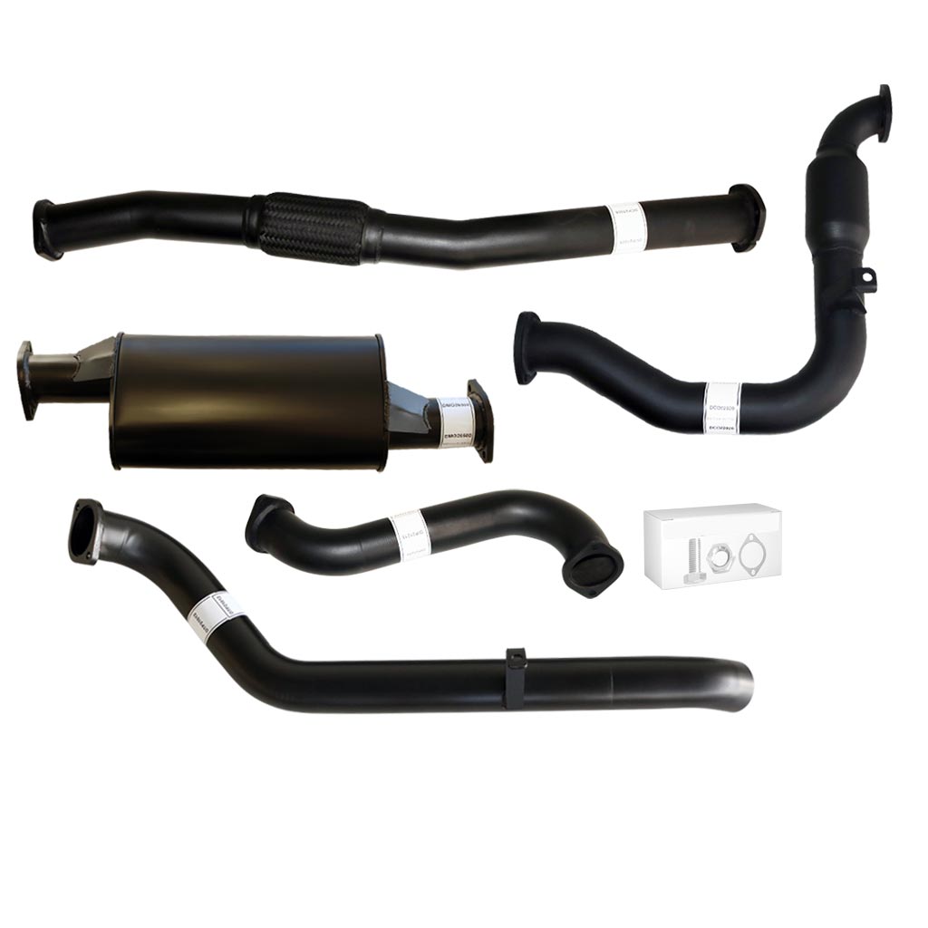 Nissan Patrol Y61 GU 3L ZD30 Ute 3 Inch Turbo Back Exhaust 2000 - 2016 set of black coated stainless steel pipes and muffler