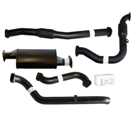Nissan Patrol Y61 GU 3L ZD30 Ute 3 Inch Turbo Back Exhaust 2000 - 2016 set of black coated stainless steel pipes and muffler