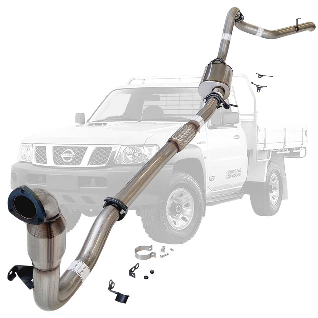 Nissan Patrol Y61 GU 3L ZD30 Ute 3 Inch Turbo Back Exhaust 2000 - 2016 (Does not suit Coil Tower Braces) stainless steel tube system