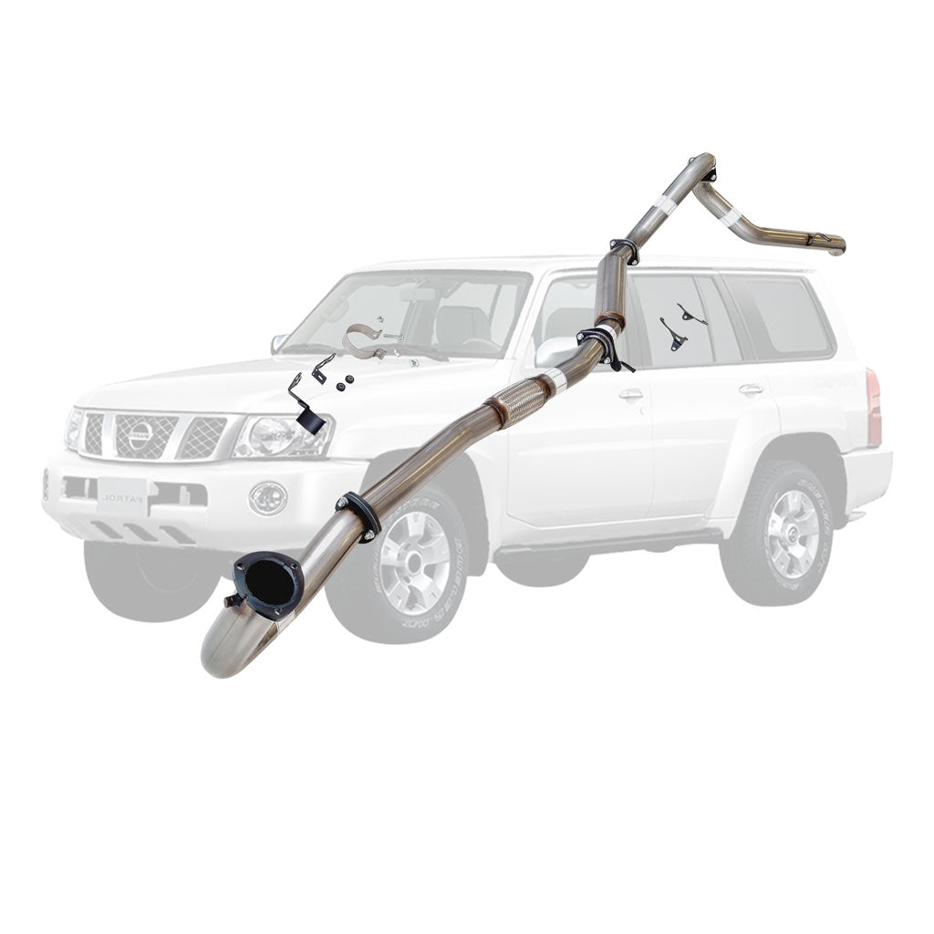 Nissan Patrol Y61 GU TD42 Wagon 3 Inch Dump Pipe Back Exhaust stainless steel pipe with bends and mounting brackets