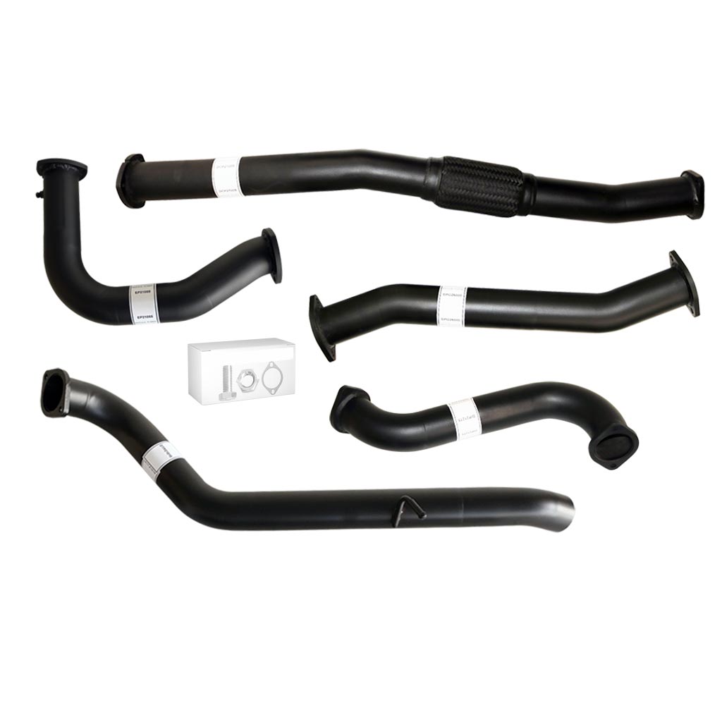 Nissan Patrol Y61 GU TD42 Wagon 3 Inch Dump Pipe Back Exhaust (Does not suit Coil Tower Braces) set of black exhaust pipes and flange kit
