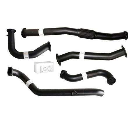 Nissan Patrol Y61 GU TD42 Wagon 3 Inch Dump Pipe Back Exhaust (Does not suit Coil Tower Braces) set of black exhaust pipes and flange kit