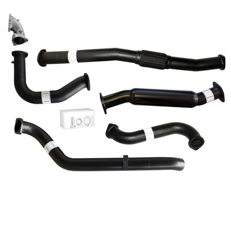 Nissan Patrol Y61 GU 4.2L TD42 Ute 3 Inch Turbo Back Exhaust Cast Dump 1996 - 2006 (Does not suit Coil Tower Braces) black steel pipes