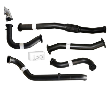 Nissan Patrol Y61 GU 4.2L TD42 Ute 3 Inch Turbo Back Exhaust Cast Dump 1996 - 2006 components in black steel