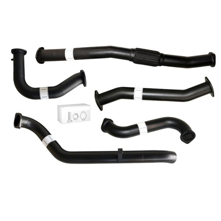 Nissan Patrol Y61 GU 4.2L TD42 Ute 3 Inch Dump Pipe Back Exhaust 1996 - 2006 set of black steel pipes and flange fittings