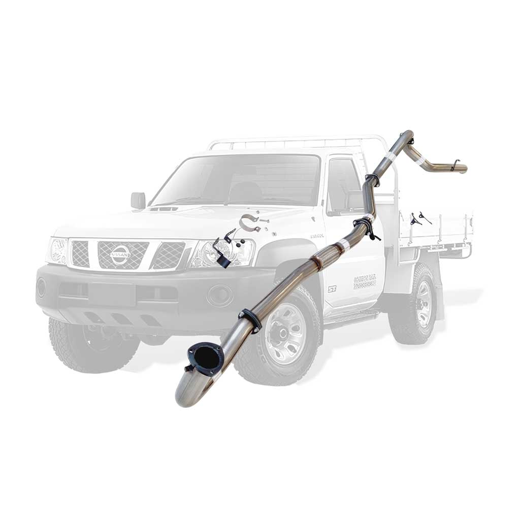 Nissan Patrol Y61 GU 4.2L TD42 Ute 3 Inch Dump Pipe Back Exhaust 1996 - 2006 stainless steel tubular design