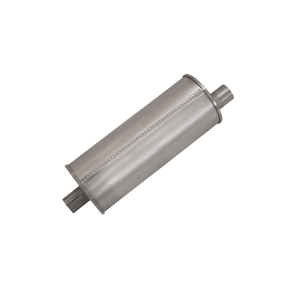 1.75" Universal Car Muffler 6" Round x 16" Long Tripleflow LH Offset/Offset
