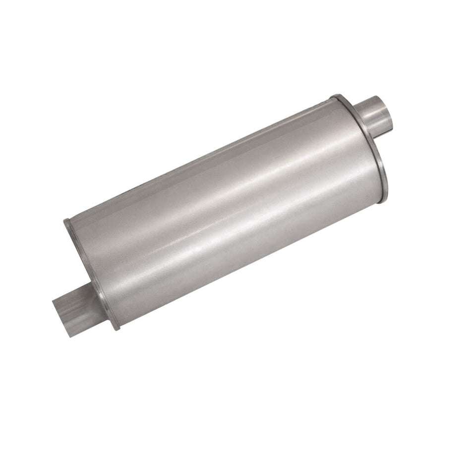 2" Universal Car Muffler 6" Round x 16" Long Tripleflow RH Offset/Offset