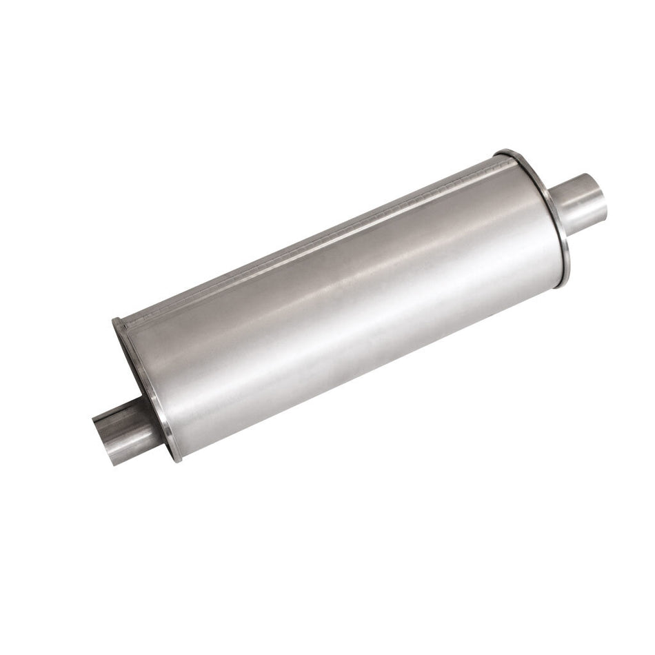 2" Universal Car Muffler 6" Round x 18" Long Tripleflow LH Offset/Offset