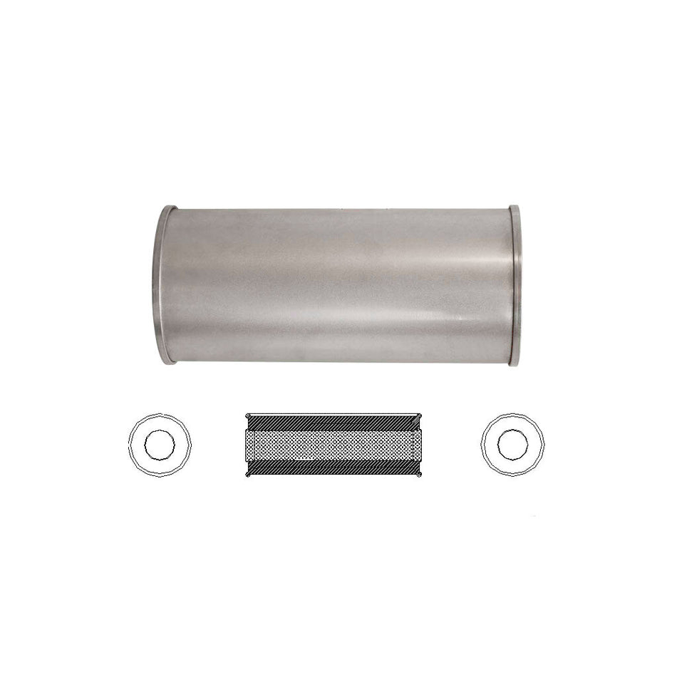 2.5" Universal Car Muffler 6" Round x 14" Long Straight Through Stubless CC