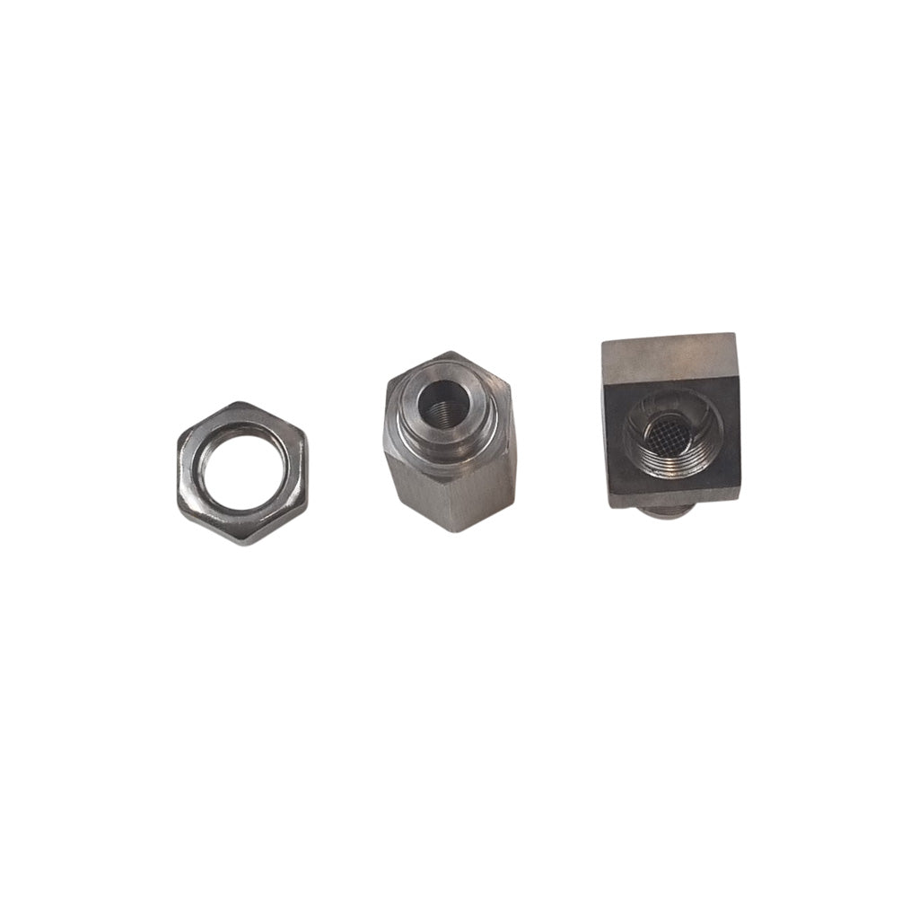 45 Degree Straight Check Engine Eliminator 02 Sensor Adapter And Cat Converter E5 stainless steel fitting parts set