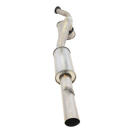 Commodore VL Turbo Sedan 3.5" Stainless Catback Exhaust With Front And Rear Mufflers showing full stainless steel assembly with mufflers and piping.