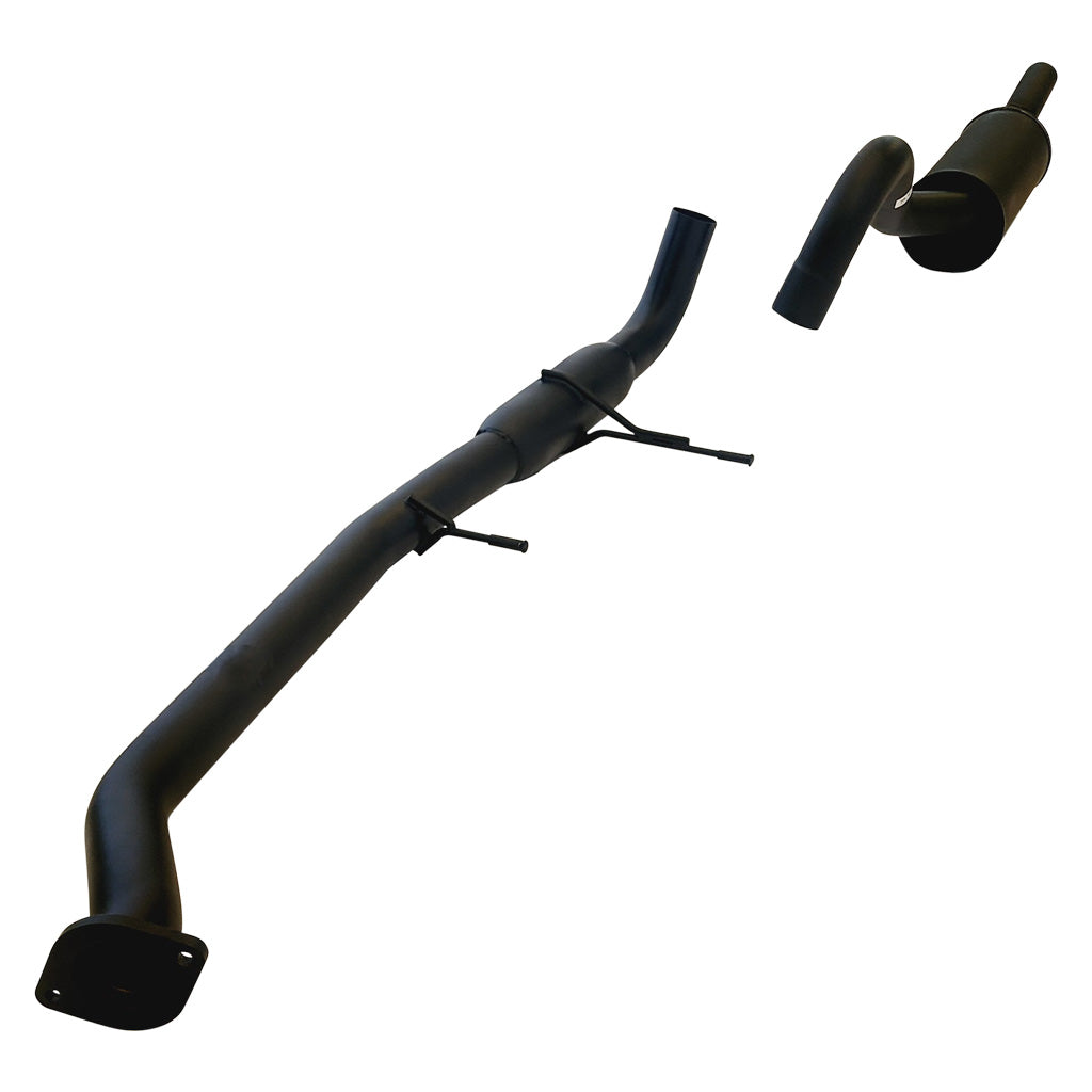 Commodore VN VP VR V6 V8 And VS (V8 Only) Sedan 2.5 Inch Catback Exhaust With Centre Hotdog and Rear Muffler in black steel