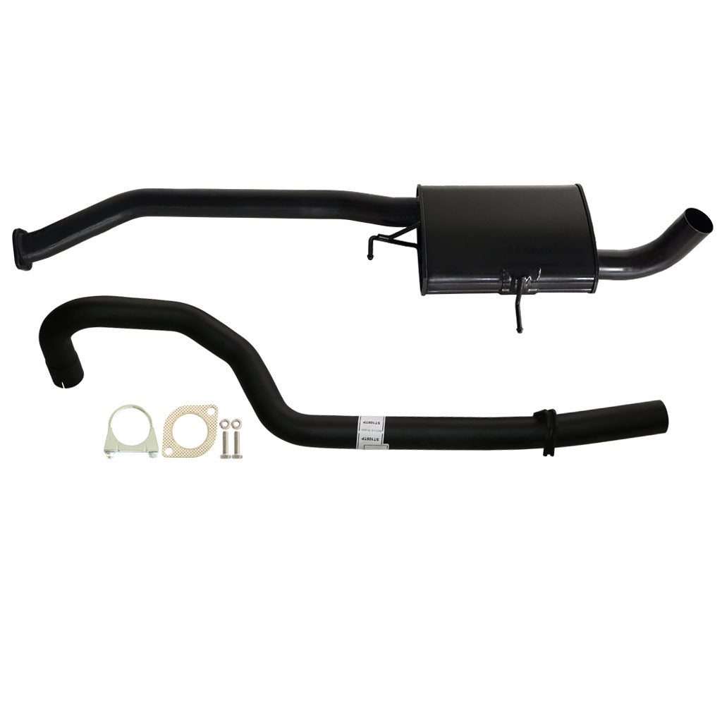 Commodore VN VP VR V8 V6 & VS V8 2.5" Wagon Ute Exhaust With Tailpipe in black steel with mounting hardware components