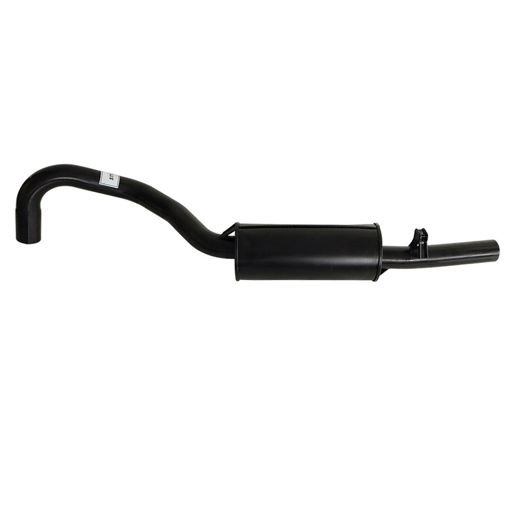 Commodore VN VP VR V8 V6 & VS V8 2.5" Wagon Ute Exhaust With Muffler in black steel with curved pipe design