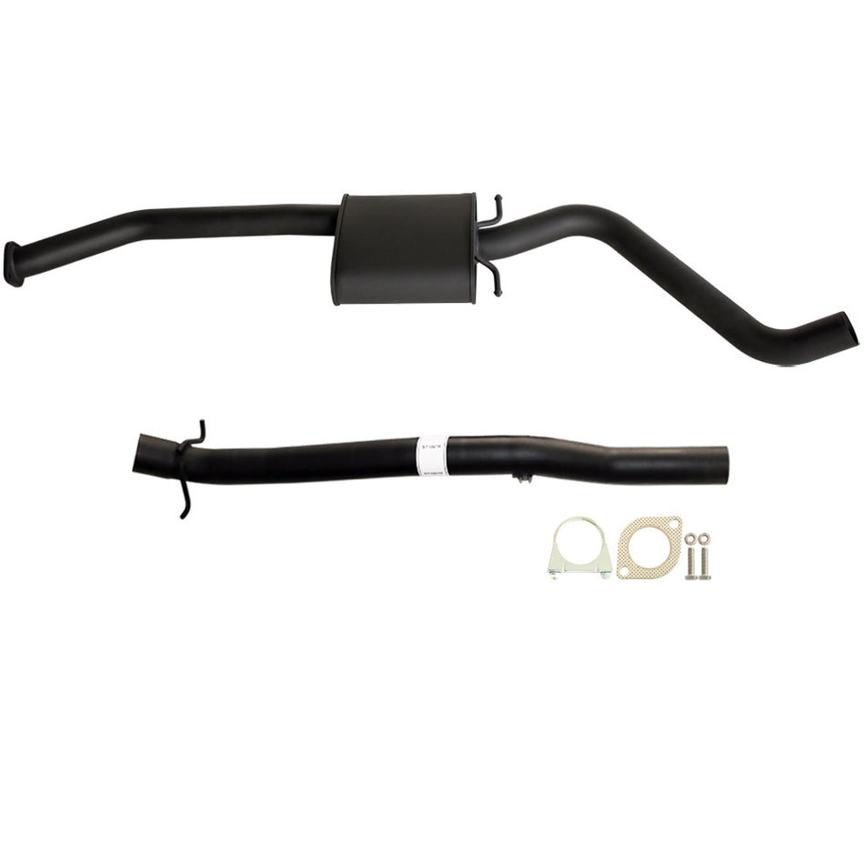 Holden Statesman VQ VR 3.8L V6 - 2.5 Inch Exhaust Cat Back With Rear Tailpipe with black muffler and pipe components