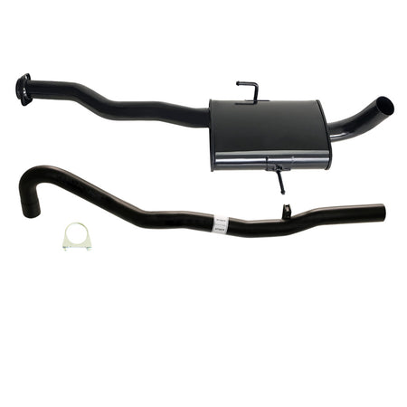 Commodore VS V6 Sedan (Live Axle) 2.5" Exhaust System With Tailpipe, black coated steel muffler and pipes with clamp
