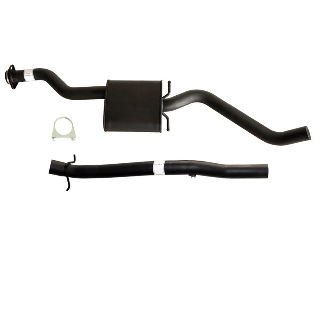 Holden Commodore VS V6 Sedan IRS 2.5 Inch Catback System W/Rear Tailpipe black steel exhaust components with mounting bracket